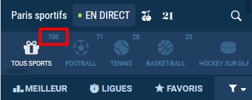 Onglet de rencontres en direct