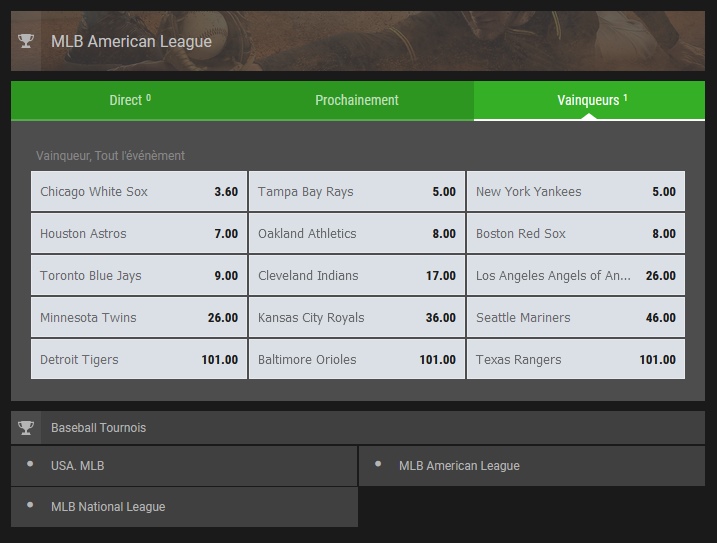 Paris long terme sur le MLB