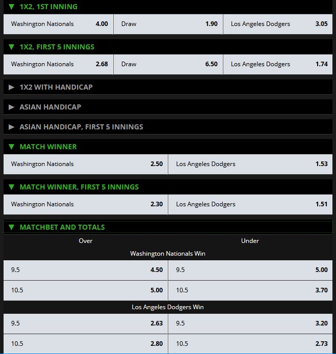 Liste de paris simples au BaseBall